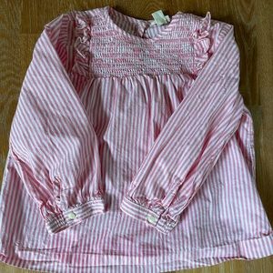 JCrew smocked striped girls blouse size 8